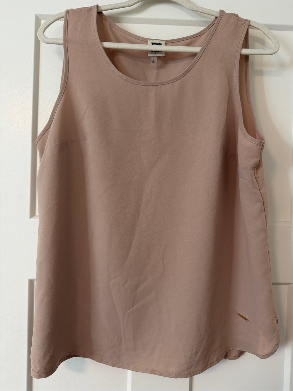Anne Klein Taupe/Tan Scoop Neck Sleeveless Tank